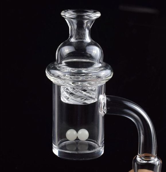 Fumar XL XXL 4mm Parte inferior de cuarzo de cuarzo Ciclón de clavo Giro de la tapa de carbohidratos y resplandeciente TERP PEARL INSERTER 25mm para bongs de plataformas DAB