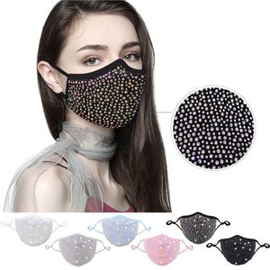 Masque facial Designer Noir Blanc Bleu Jaune Parti Rose Bling Diamant avec Perceuse Femmes Été Respirant Décoration Strass Masque Brillant Masques de Mascarade