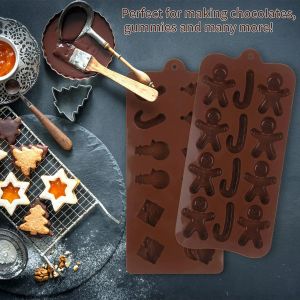 DHL Fast Christmas Chocolate Silicone Mould Gingerbread Man Santa Cookie Mould 0722