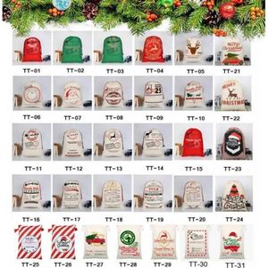 DHL fast Christmas Gift Bag Sack Trekkoord Kerstman Katoen Opslag Snoep Zak Grote Kinderen Speelgoed Feestdecoratie