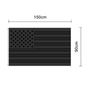 DHL Snelle verzending All Black American Flag 3x5 Ft Afdrukken US USA Blackout Tactical Grommet Banner Vlaggen 90 * 150cm