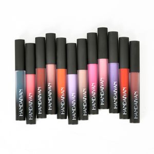 DHL gratis handaiyan lippenstift matte fluwelen cosmetica naakt rode lip glanst waterdichte langdurige tint lipgloss 12 kleuren