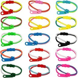 DHL Fidget Pulseras Juguetes Fiesta Cremallera Pulsera 7.5 Pulgadas Fidgets juguete Sensory Neon Color Amistad para Niños Adultos regalos de navidad Nuevo