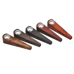 DHL Pour Ventes Chaudes Pipes À Tabac En Bois Pipes Portables De Poche 17mm Diamètre 76mm Hauteur avec Écran En Métal Filtre Accessoires Outil Tube Cust