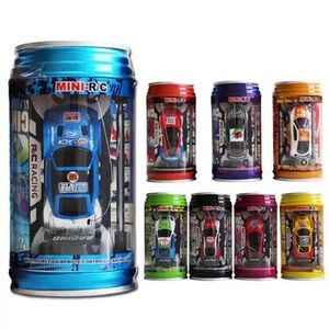 DHL-cuatro colores Canned opcional control remoto coche Mini mandos a distancia estañados controla coches juguete para niños con luz Coke tank auto