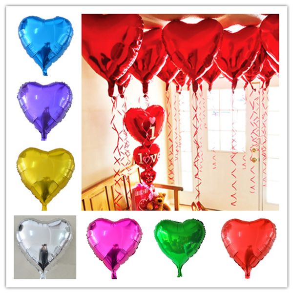 DHL GRATUIT 18 pouces coeur feuille ballon grand hélium fête décoration anniversaire fête souvenirs décors de mariage doré argent rose bleu