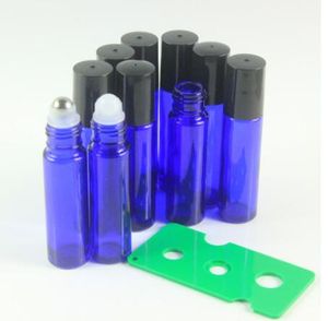 DHL GRATIS 200 stks / partij Roll op Cobalt Geur Glasflessen Essentiële Oliën Donkerblauw Glas Roller Ball Aromatherapy Fles