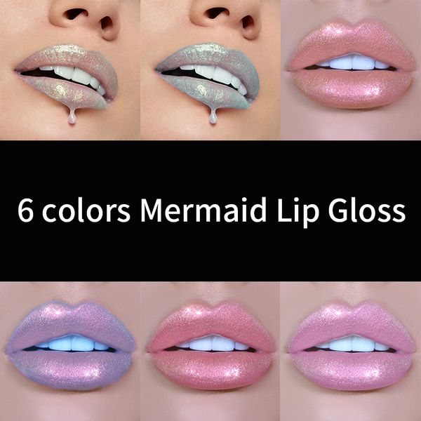 DHL Free Hot Handaiyan 6 couleurs Sirène Gloss à lèvres Notre brillant à lèvres crée un look interstellaire en stock avec cadeau