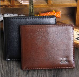 Envío gratuito con DHL, 30 Uds., billeteras Vintage de PU para hombre, billeteras finas plegables de cuero PU marrón y negro para tarjetas de crédito