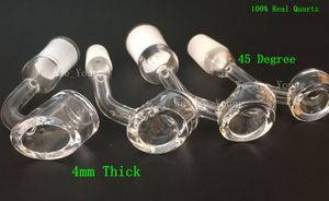 DHL gratuit 4 mm d'épaisseur 45 degrés Quartz Banger ongles 100% vrai Quartz Club Banger convient 10mm 14mm 18mm mâle femelle joint