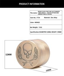 52 mm diameter tabaksmolen rokende kruid slijpmachines sigaret 4 stuks lagen onderdelen voor droge kruidenverdamper