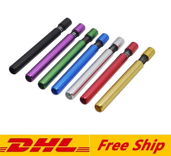 Dhl gratuit en alliage d'aluminium printemps fumer tuyau tuyaux en métal 100 pièces boîte un frappeur chauve-souris fumer tabac tuyau fumer accessoires