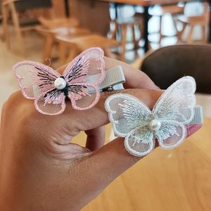 DHL Free Butterfly Design Haar Clips Leuke Kids Nieuwigheid Haaraccessoires Groothandel Gaas Glitter Butterfly Princess Hairspen