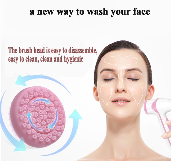 Herramientas de limpieza facial sin DHL Limpiador facial eléctrico Juego de cuidado de la piel para la cara Cepillo de lavado Masajeador Limpiador de poros Instrumento de limpieza profunda Belleza