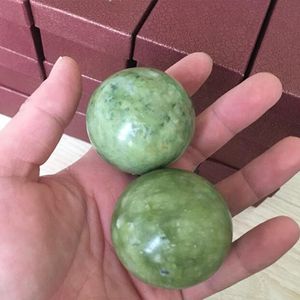 DHL gratuit vert jade pierre naturelle boule de massage 50mm exercice méditation soulagement du stress RSI handball fitness gym balle soins de santé coffret cadeau