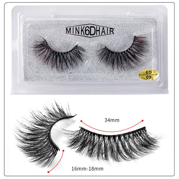 DHL GRATIS Handaiyan 6D Pestañas postizas Naturales Gruesas Rizadas Largas Pestañas Wispy Maquillaje Herramientas de extensión de belleza Hecho a mano 3D Mink Lashe