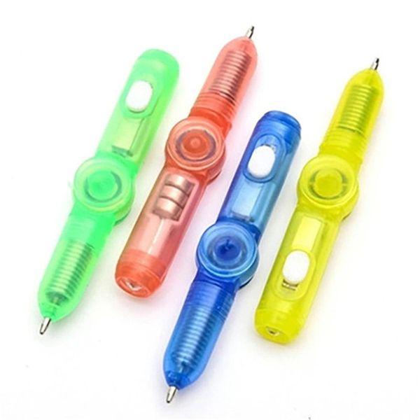 LED Spinning Pen Ball Pens Fidget Spinner Hand Toy Top Glow In Dark Light EDC Stress Relief Kids Descompresión Juguetes Regalo Útiles escolares DHL GRATIS YT199503