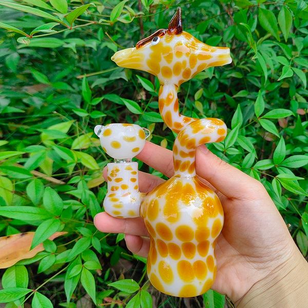 DHL gratuit nouveau design fait à la main en verre lourd bangs à fumer girafe Bong en verre fumer tuyau d'eau Dab Rig Style Animal