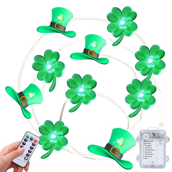 DHL GRATUITO NUEVO LED Taza de cerveza Toy Toy Santa PA Haty Hat Four Leaf Clovers Mixed Coating Cobre Alambre de cobre Cadena YT199501