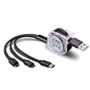 Intrekbare multi USB -oplaadkabel Micro Type C Nabel voor Samsung Galaxy Celly Telefoon Meerdere opladerkabel