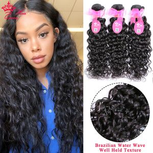 Nieuwe aankomst Braziliaanse maagdelijk Human Hair Bundels Deal Water Wave Human Raw Hair Bundel Dubbele inslag Weef Queen Hair Official Store