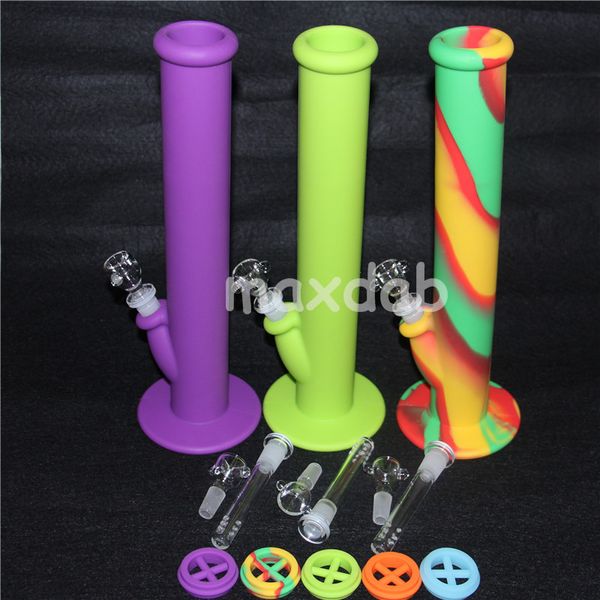 Tubo de agua de silicona de DHL Bongs de vidrio Plataformas petroleras Bong 14 