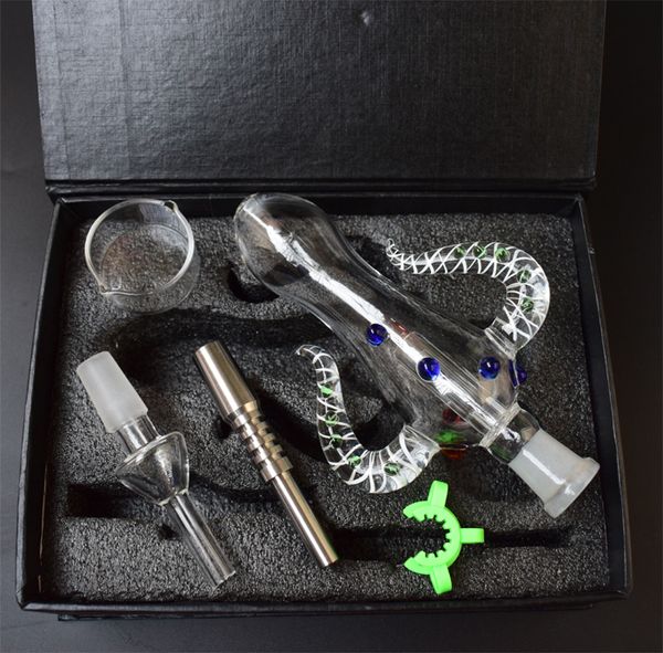 DHL gratuit ! Version 5.0 Mini Nectar Collector Kit Pipes En Verre Octopus Design pipe 14mm Titanium Tip Nail Inverted Nail Glass Water Pipes