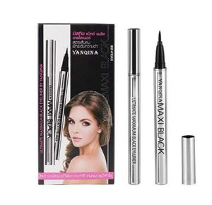 DHL Free YANQINA Silver / Red Tube Nieuwste Extreme Liquid Black Eyeliner Waterdichte Make-up Beauty Eye Liner Pencil Pen Make-up Tools