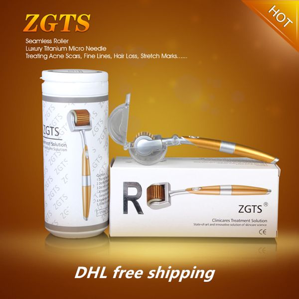 DHL gratuit ZGTS Luxury 0.2-3.0mm Microneedle Titanium 192 Pins ZGTS Derma Roller Micro Needle Rajeunissement de la peau Dermaroller 192 ZGTS Roller