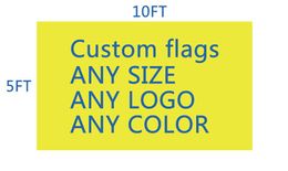 DHL frshpping Voetbalteam/club vlag op maat maken 10x5 FT Digitale Print 100D polyester pongee aangepaste vlag