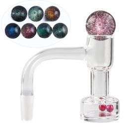 DHL Volle las afgeschuinde rand roken Auto spinner Terp Slurper Quartz Banger met glas massief marmeren robijn ruby ​​terp -parels