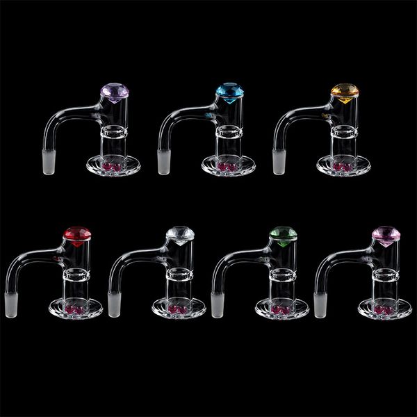 Terp Slurper Blender Quartz Banger 20mmOD avec verre diamant Carb Cap Ruby Pearls bord biseauté clous pour verre eau Bongs Dab Rigs