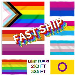 DHL Gay Flag 90x150cm Rainbow Things Pride Biseksual Lesbian Pansexual LGBT Accessoires vlaggen Fast Ups