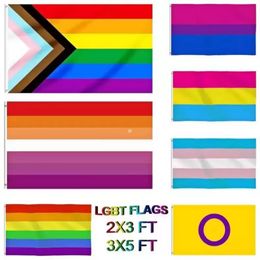 Drapeau gay DHL 90x150cm arc-en-ciel choses fierté bisexuelle lesbienne pansexuelle LGBT accessoires drapeaux CPA4205 hh0506
