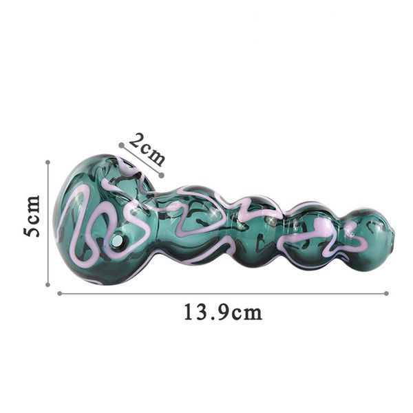 DHL Glass Spoon Pipes Tubo de tabaco soplado a mano Flower Stripe Bowl para fumar