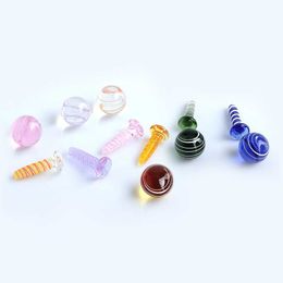 DHL!!! Verre Terp Vis Set Fumer Perles Colorées 20mmOD Perle De Marbre Solide Pour Slurper Quartz Banger Nails Eau Bongs Dab Plate-forme Pétrolière