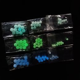 DHL Glowing 4mm 6mm 8mm Dab Quartz Terp Perle Perle Fumer Lumineux Vert Bleu Clair Spinning Insert Ball Pour Ongles Banger Eau Bong