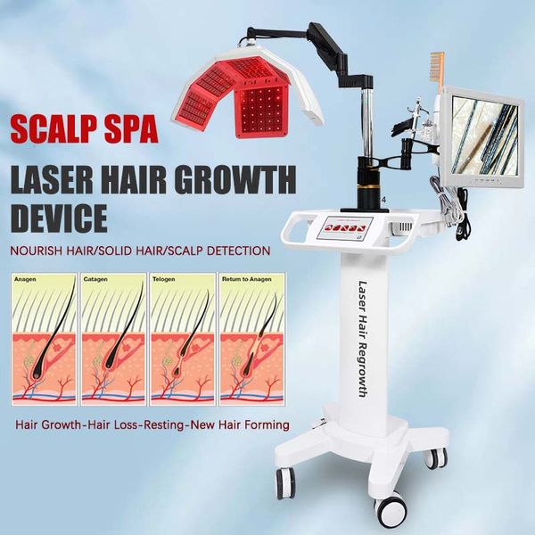DHL livraison gratuite traitement de perte de cheveux anti-épilation laser machine de beauté repousse 650nm laser cheveux pousser machine de salon de beauté thérapie par la lumière LED
