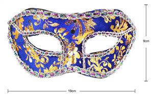 DHL Gratis verzending Halfgezicht Masker Halloween Masquerade Masker Mannelijke, Venetië, Italië, Flathead Kant Bright Doek Maskers, Party Masks
