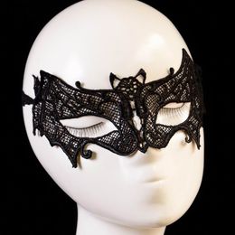 Halloween Masquerade Sexy Lady Lace Mask Bat Mask Party Zwart