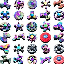 DHL Hot Fidget Spinner Toys Rainbow Hand Spinners Tri-Fidget Metal Gyro Dragon Wings oogvinger Spinning Top 52