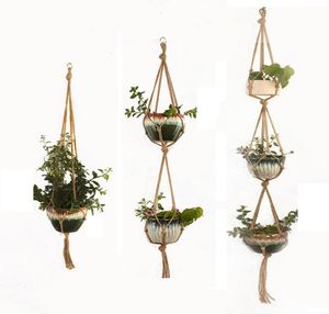 DHL Indoor Buiten Plant Hanger Hanging Planter Pot Holder Bloemmand Pot Hanger Touw voor thuisbalkon Decoratie 123 TI3962432