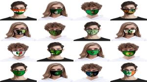 DHL Irish Green Shamrock Masques à l'épreuve de la poussière Couvre-bouche lavable Couvre-bouche extérieure Masque Masque Adult Kids Party Favor Kim5281198