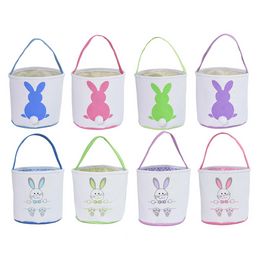 DHL Mooie Easter Rabbit Emachets Storage Bag Hoogwaardige Personaliseerde Tote Easter Bunny Basket voor kinderen Holiday Party Decor BB030