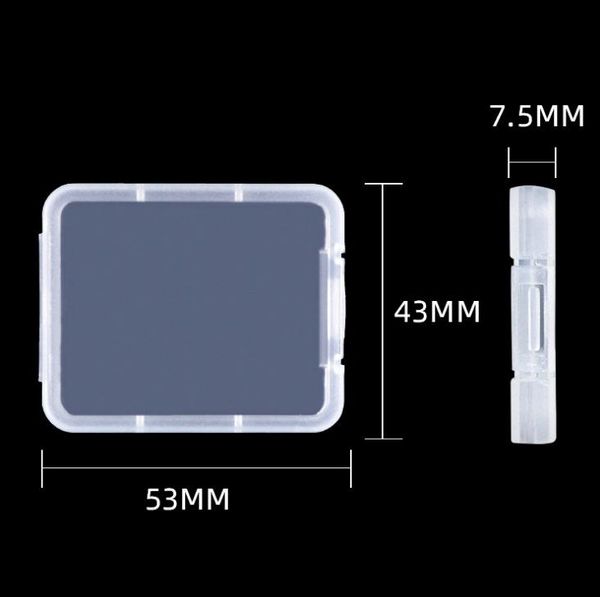 DHL Memory Card Case Box Étui de protection pour SD SDHC MMC XD CF Card Shatter Container Box Blanc transparent SN3353