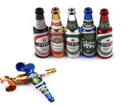 DHL Mini Bier Smok Metalen Pijpen Creatieve Roken Handpijp Stijlvolle Roken Pijp Kruid Tabakspijp Gift Gift Grinder Rook Waterpijp Na6829540