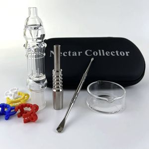 DHL Mini Nectar Collector Kit avec pointe en titane clou ou quartz 10 mm de tuyau en verre 14 mm Concentré DAB Paille NC004