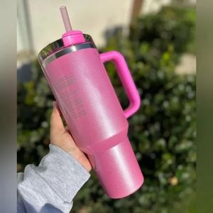 DHL Mokken Cosmo ROZE Flamingo Waterflessen 40oz Quencher H2.0 Koffie Doel Rode Parade Kopjes buiten Tuimelaars Siliconen handvat Valentijn Cadeau 119