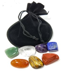 DHL Natural Crystal Chakra Stone 7pcs Set Stones Palm Reiki Healing Crystals Gemstones Home Decoration Accessories 7 stcs/Set door Hope11