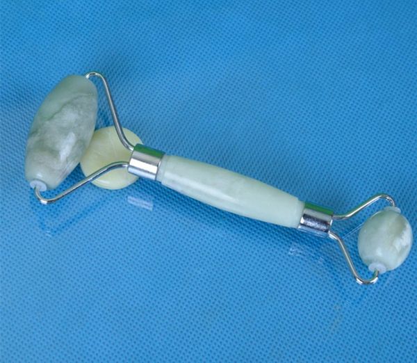 DHL freeshipping Masaje facial natural Jade Roller Face Thin Massager Con tapón de goma mudo